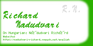 richard nadudvari business card
